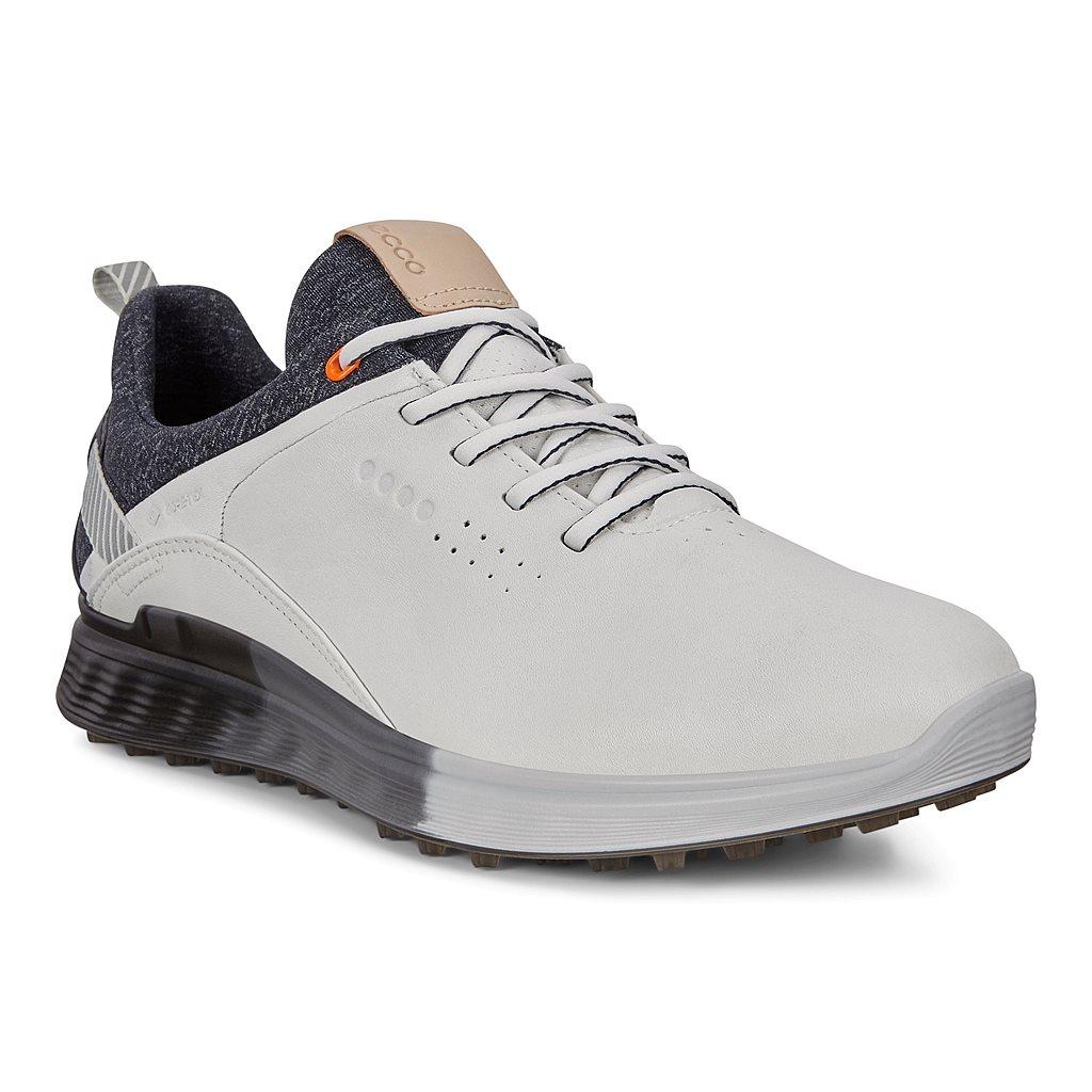 Chaussures De Golf Ecco Golf S-Three Homme Blanche 7965-RPUSF